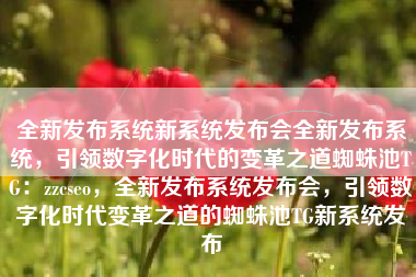 全新发布系统新系统发布会全新发布系统，引领数字化时代的变革之道蜘蛛池TG：zzcseo，全新发布系统发布会，引领数字化时代变革之道的蜘蛛池TG新系统发布