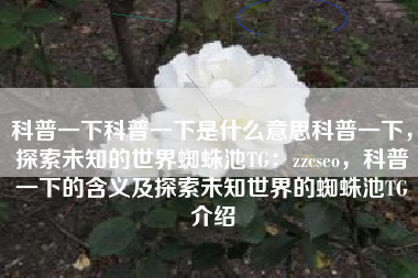 科普一下科普一下是什么意思科普一下，探索未知的世界蜘蛛池TG：zzcseo，科普一下的含义及探索未知世界的蜘蛛池TG介绍