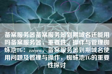 备案服务器备案服务器到期域名还能用吗备案服务器，重要性、操作与管理蜘蛛池TG：zzcseo，备案服务器到期域名使用问题及管理与操作，蜘蛛池TG的重要性探讨