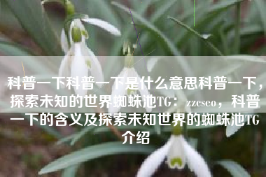 科普一下科普一下是什么意思科普一下，探索未知的世界蜘蛛池TG：zzcseo，科普一下的含义及探索未知世界的蜘蛛池TG介绍