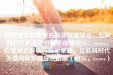 权重域名权重域名购买权重域名，互联网时代的关键词解析蜘蛛池TG：zzcseo，权重域名解析与购买策略，互联网时代关键词解析蜘蛛池指南（附TG，zzcseo）