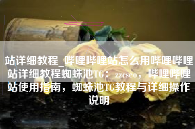 站详细教程_哔哩哔哩站怎么用哔哩哔哩站详细教程蜘蛛池TG：zzcseo，哔哩哔哩站使用指南，蜘蛛池TG教程与详细操作说明