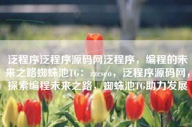 泛程序泛程序源码网泛程序，编程的未来之路蜘蛛池TG：zzcseo，泛程序源码网，探索编程未来之路，蜘蛛池TG助力发展