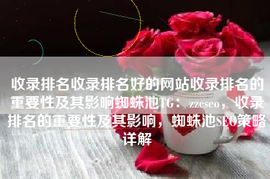 收录排名收录排名好的网站收录排名的重要性及其影响蜘蛛池TG：zzcseo，收录排名的重要性及其影响，蜘蛛池SEO策略详解