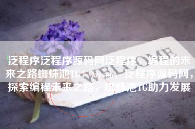 泛程序泛程序源码网泛程序，编程的未来之路蜘蛛池TG：zzcseo，泛程序源码网，探索编程未来之路，蜘蛛池TG助力发展