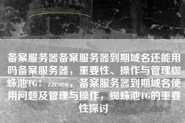备案服务器备案服务器到期域名还能用吗备案服务器，重要性、操作与管理蜘蛛池TG：zzcseo，备案服务器到期域名使用问题及管理与操作，蜘蛛池TG的重要性探讨