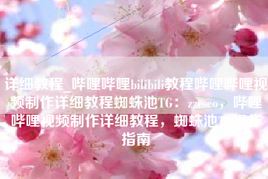 详细教程_哔哩哔哩bilibili教程哔哩哔哩视频制作详细教程蜘蛛池TG：zzcseo，哔哩哔哩视频制作详细教程，蜘蛛池TG操作指南