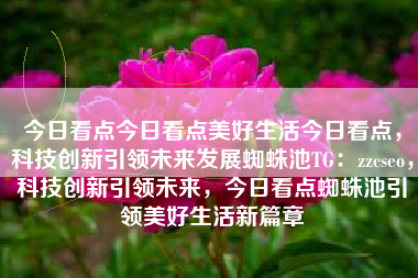 今日看点今日看点美好生活今日看点，科技创新引领未来发展蜘蛛池TG：zzcseo，科技创新引领未来，今日看点蜘蛛池引领美好生活新篇章