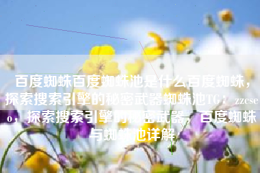 百度蜘蛛百度蜘蛛池是什么百度蜘蛛，探索搜索引擎的秘密武器蜘蛛池TG：zzcseo，探索搜索引擎的秘密武器，百度蜘蛛与蜘蛛池详解