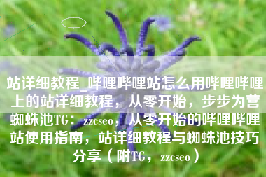 站详细教程_哔哩哔哩站怎么用哔哩哔哩上的站详细教程，从零开始，步步为营蜘蛛池TG：zzcseo，从零开始的哔哩哔哩站使用指南，站详细教程与蜘蛛池技巧分享（附TG，zzcseo）