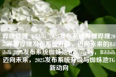 哔哩哔哩_bilibili_2025发布系统哔哩哔哩2050哔哩哔哩发布系统升级，迈向未来的Bilibili 2025发布系统蜘蛛池TG：zzcseo，Bilibili迈向未来，2025发布系统升级与蜘蛛池TG新动向