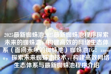 2025最新蜘蛛池2025最新蜘蛛池程序探索未来的蜘蛛池，构建高效的网络生态体系（面向未来的蜘蛛池）蜘蛛池TG：zzcseo，探索未来蜘蛛池技术，构建高效网络生态体系与最新蜘蛛池程序介绍
