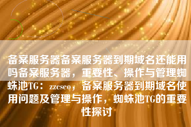 备案服务器备案服务器到期域名还能用吗备案服务器，重要性、操作与管理蜘蛛池TG：zzcseo，备案服务器到期域名使用问题及管理与操作，蜘蛛池TG的重要性探讨