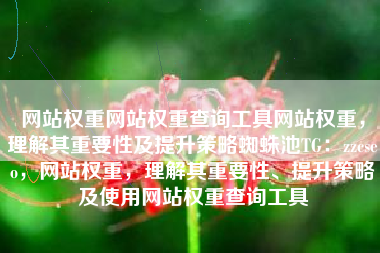 网站权重网站权重查询工具网站权重，理解其重要性及提升策略蜘蛛池TG：zzcseo，网站权重，理解其重要性、提升策略及使用网站权重查询工具