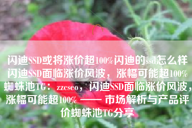 闪迪SSD或将涨价超100%闪迪的ssd怎么样闪迪SSD面临涨价风波，涨幅可能超100%蜘蛛池TG：zzcseo，闪迪SSD面临涨价风波，涨幅可能超100% —— 市场解析与产品评价蜘蛛池TG分享