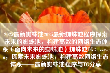 2025最新蜘蛛池2025最新蜘蛛池程序探索未来的蜘蛛池，构建高效的网络生态体系（面向未来的蜘蛛池）蜘蛛池TG：zzcseo，探索未来蜘蛛池，构建高效网络生态体系——最新蜘蛛池程序与TG分享
