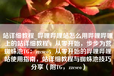 站详细教程_哔哩哔哩站怎么用哔哩哔哩上的站详细教程，从零开始，步步为营蜘蛛池TG：zzcseo，从零开始的哔哩哔哩站使用指南，站详细教程与蜘蛛池技巧分享（附TG，zzcseo）