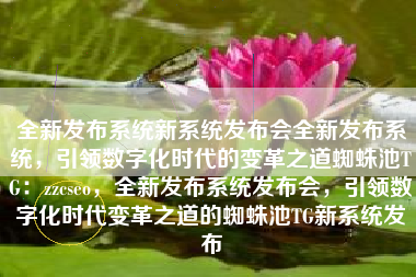 全新发布系统新系统发布会全新发布系统，引领数字化时代的变革之道蜘蛛池TG：zzcseo，全新发布系统发布会，引领数字化时代变革之道的蜘蛛池TG新系统发布