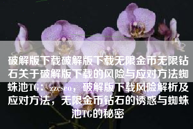 破解版下载破解版下载无限金币无限钻石关于破解版下载的风险与应对方法蜘蛛池TG：zzcseo，破解版下载风险解析及应对方法，无限金币钻石的诱惑与蜘蛛池TG的秘密