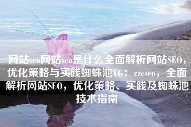 网站seo网站seo是什么全面解析网站SEO，优化策略与实践蜘蛛池TG：zzcseo，全面解析网站SEO，优化策略、实践及蜘蛛池技术指南