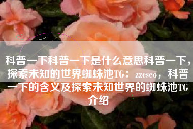 科普一下科普一下是什么意思科普一下，探索未知的世界蜘蛛池TG：zzcseo，科普一下的含义及探索未知世界的蜘蛛池TG介绍
