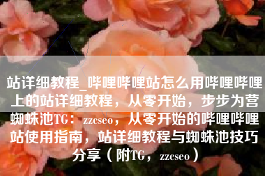 站详细教程_哔哩哔哩站怎么用哔哩哔哩上的站详细教程，从零开始，步步为营蜘蛛池TG：zzcseo，从零开始的哔哩哔哩站使用指南，站详细教程与蜘蛛池技巧分享（附TG，zzcseo）