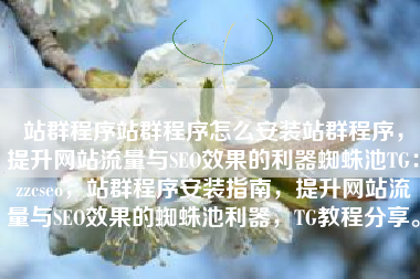 站群程序站群程序怎么安装站群程序，提升网站流量与SEO效果的利器蜘蛛池TG：zzcseo，站群程序安装指南，提升网站流量与SEO效果的蜘蛛池利器，TG教程分享。