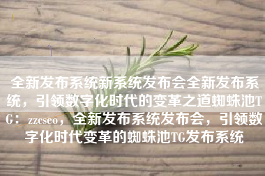 全新发布系统新系统发布会全新发布系统，引领数字化时代的变革之道蜘蛛池TG：zzcseo，全新发布系统发布会，引领数字化时代变革的蜘蛛池TG发布系统