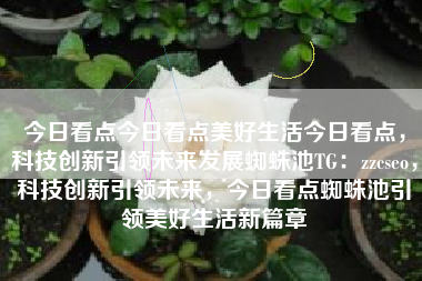 今日看点今日看点美好生活今日看点，科技创新引领未来发展蜘蛛池TG：zzcseo，科技创新引领未来，今日看点蜘蛛池引领美好生活新篇章