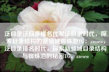 泛目录泛目录排名代发泛目录时代，探索目录结构的新领域蜘蛛池TG：zzcseo，泛目录排名时代，探索新领域目录结构与蜘蛛池的秘密TG，zzcseo
