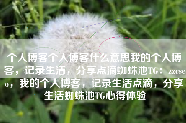 个人博客个人博客什么意思我的个人博客，记录生活，分享点滴蜘蛛池TG：zzcseo，我的个人博客，记录生活点滴，分享生活蜘蛛池TG心得体验