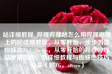 站详细教程_哔哩哔哩站怎么用哔哩哔哩上的站详细教程，从零开始，步步为营蜘蛛池TG：zzcseo，从零开始的哔哩哔哩站使用指南，站详细教程与蜘蛛池技巧分享（附TG，zzcseo）