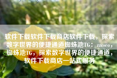 软件下载软件下载商店软件下载，探索数字世界的便捷通道蜘蛛池TG：zzcseo，蜘蛛池TG，探索数字世界的便捷通道，软件下载商店一站式服务