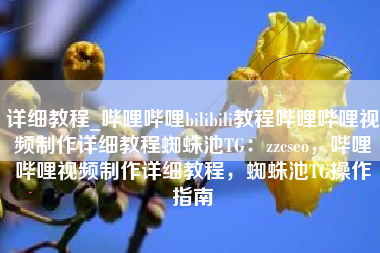 详细教程_哔哩哔哩bilibili教程哔哩哔哩视频制作详细教程蜘蛛池TG：zzcseo，哔哩哔哩视频制作详细教程，蜘蛛池TG操作指南