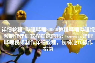 详细教程_哔哩哔哩bilibili教程哔哩哔哩视频制作详细教程蜘蛛池TG：zzcseo，哔哩哔哩视频制作详细教程，蜘蛛池TG操作指南
