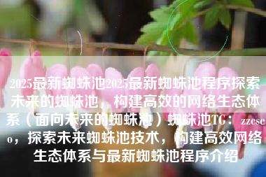 2025最新蜘蛛池2025最新蜘蛛池程序探索未来的蜘蛛池，构建高效的网络生态体系（面向未来的蜘蛛池）蜘蛛池TG：zzcseo，探索未来蜘蛛池技术，构建高效网络生态体系与最新蜘蛛池程序介绍