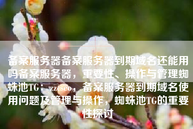 备案服务器备案服务器到期域名还能用吗备案服务器，重要性、操作与管理蜘蛛池TG：zzcseo，备案服务器到期域名使用问题及管理与操作，蜘蛛池TG的重要性探讨