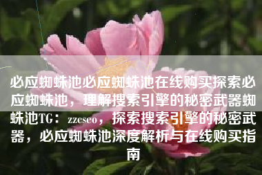 必应蜘蛛池必应蜘蛛池在线购买探索必应蜘蛛池，理解搜索引擎的秘密武器蜘蛛池TG：zzcseo，探索搜索引擎的秘密武器，必应蜘蛛池深度解析与在线购买指南