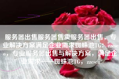 服务器出售服务器售卖服务器出售，专业解决方案满足企业需求蜘蛛池TG：zzcseo，专业服务器出售与解决方案，满足企业需求——蜘蛛池TG，zzcseo