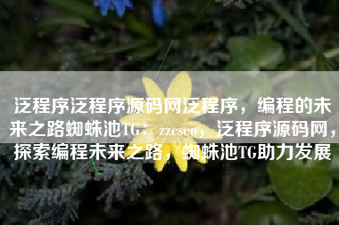 泛程序泛程序源码网泛程序，编程的未来之路蜘蛛池TG：zzcseo，泛程序源码网，探索编程未来之路，蜘蛛池TG助力发展