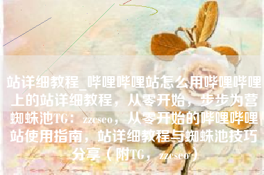 站详细教程_哔哩哔哩站怎么用哔哩哔哩上的站详细教程，从零开始，步步为营蜘蛛池TG：zzcseo，从零开始的哔哩哔哩站使用指南，站详细教程与蜘蛛池技巧分享（附TG，zzcseo）