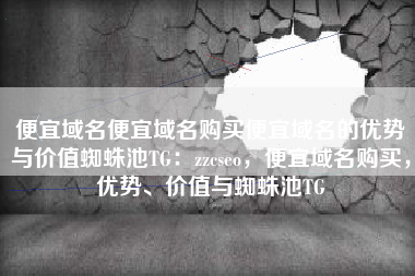 便宜域名便宜域名购买便宜域名的优势与价值蜘蛛池TG：zzcseo，便宜域名购买，优势、价值与蜘蛛池TG