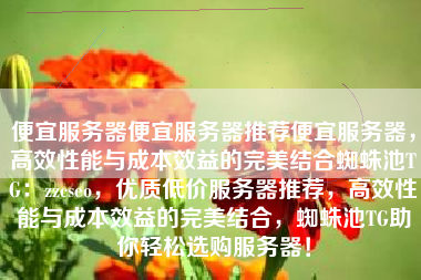 便宜服务器便宜服务器推荐便宜服务器，高效性能与成本效益的完美结合蜘蛛池TG：zzcseo，优质低价服务器推荐，高效性能与成本效益的完美结合，蜘蛛池TG助你轻松选购服务器！