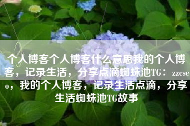 个人博客个人博客什么意思我的个人博客，记录生活，分享点滴蜘蛛池TG：zzcseo，我的个人博客，记录生活点滴，分享生活蜘蛛池TG故事