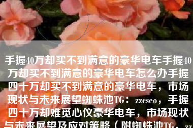 手握40万却买不到满意的豪华电车手握40万却买不到满意的豪华电车怎么办手握四十万却买不到满意的豪华电车，市场现状与未来展望蜘蛛池TG：zzcseo，手握四十万却难觅心仪豪华电车，市场现状与未来展望及应对策略（附蜘蛛池TG，zzcseo）