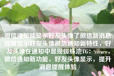 微信通知能显示好友头像了微信新消息提醒显示好友头像微信通知新特性，好友头像在通知中显现蜘蛛池TG：zzcseo，微信通知新功能，好友头像显示，提升消息提醒体验