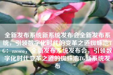 全新发布系统新系统发布会全新发布系统，引领数字化时代的变革之道蜘蛛池TG：zzcseo，全新发布系统发布会，引领数字化时代变革之道的蜘蛛池TG新系统发布