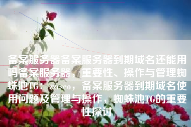 备案服务器备案服务器到期域名还能用吗备案服务器，重要性、操作与管理蜘蛛池TG：zzcseo，备案服务器到期域名使用问题及管理与操作，蜘蛛池TG的重要性探讨