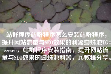 站群程序站群程序怎么安装站群程序，提升网站流量与SEO效果的利器蜘蛛池TG：zzcseo，站群程序安装指南，提升网站流量与SEO效果的蜘蛛池利器，TG教程分享。