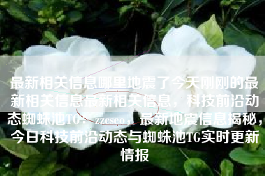 最新相关信息哪里地震了今天刚刚的最新相关信息最新相关信息，科技前沿动态蜘蛛池TG：zzcseo，最新地震信息揭秘，今日科技前沿动态与蜘蛛池TG实时更新情报